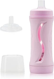 Subo Baby Food Bottle Starter Set | No Mess Baby Toddler Self Feeder | Squeeze Free Design for Purees, Smoothies, Yogurt, Oatmeal, or Thickened Liquids | Reusable Silicone Washable Cup (Pink)