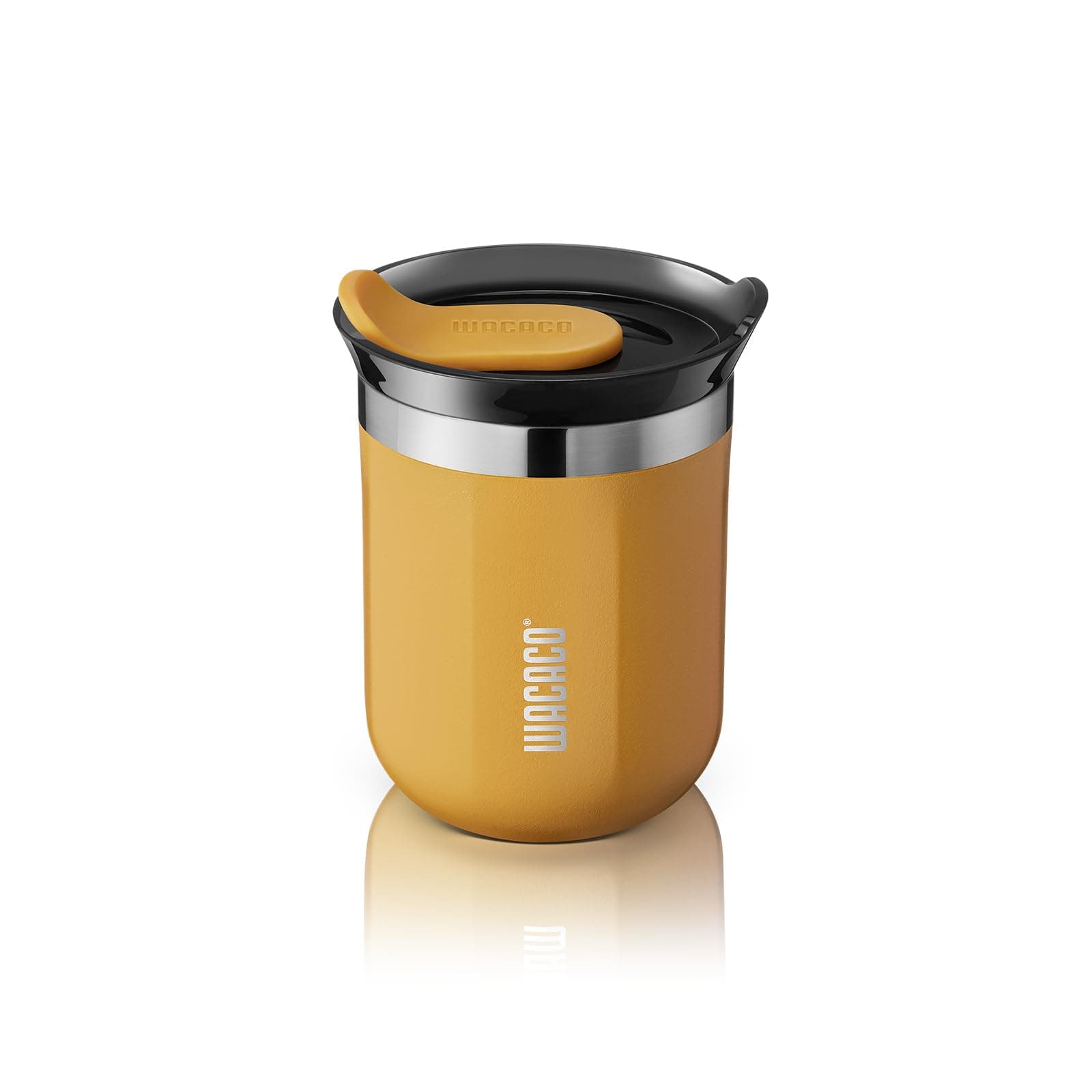 WACACO Octaroma Classico Vacuum Insulated Coffee Mug, Double-Wall Stainless Steel Travel Tumbler with Drinking Lid, 6 fl oz (180ml), Yellow