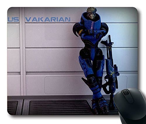 Custom Gaming Mouse Pad with Mass Effect Garrus Vakarian Wall Gun Name Relax Non-Slip Neoprene Rubber Standard Size 9 Inch(220mm) X 7 Inch(180mm) X 1/8(3mm) Desktop Mousepad Laptop Mousepads Comfortable Computer Mouse Mat