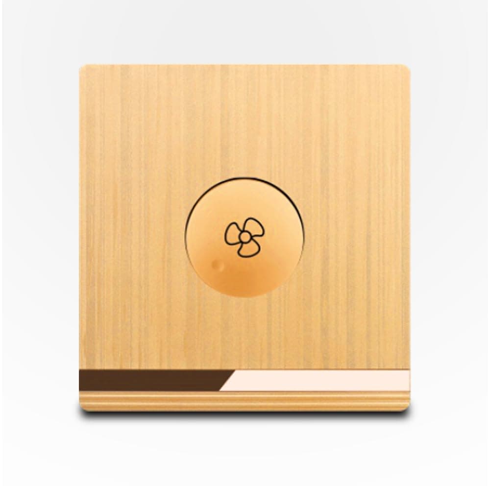 3x3" Golden Smart Fan Speed Control Switch – Adjustable Ceiling Fan Speed Regulator, Wall-Mounted Speed Controller for Ceiling Fans, Ventilation Systems