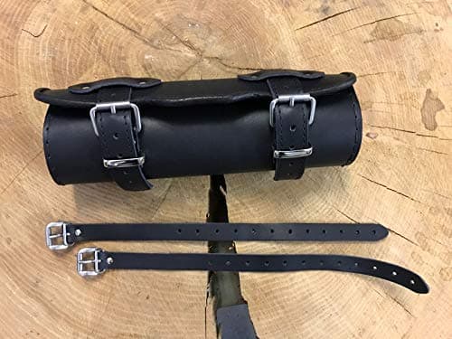 Handlebar castor black HD genuine leather roller tool roll bow roll leather chopper reinforced motorcycle bag motorcycle bag