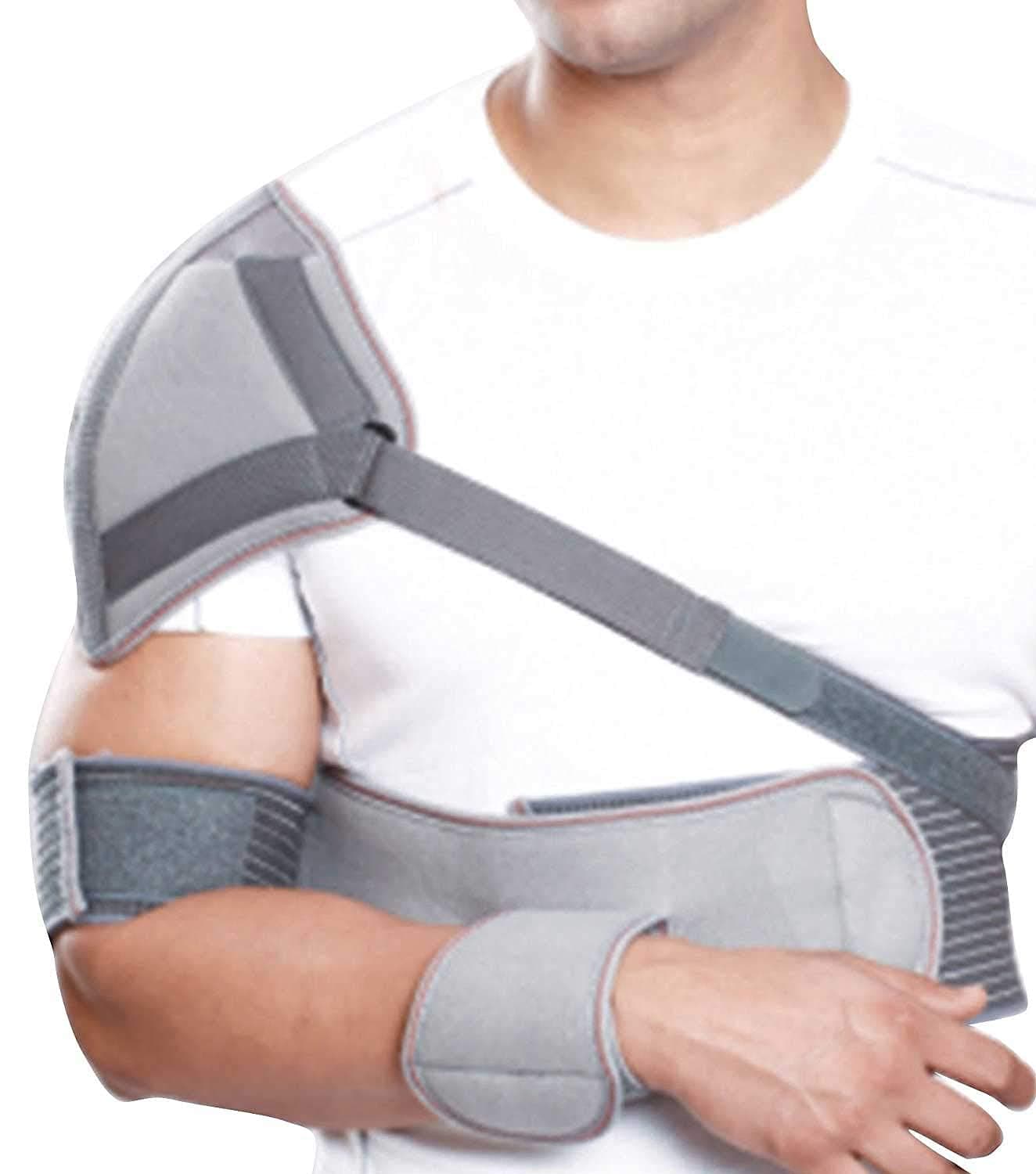 Taddy Shoulder Immobilizer with Support Brace-Arm Sling-Elastic Shoulder Brace-Shoulder Immobilizer Rotator Cuff Support Adjustable Sling for Broken or Fractured Bones, Dislocation (Medium) (Large)
