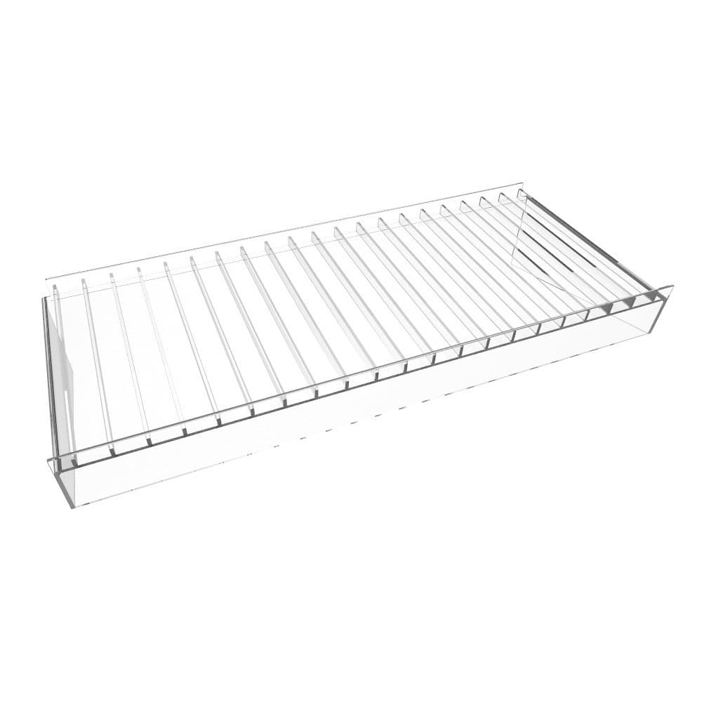 Acrylic Slatwall Display Shelf Case | Great for Essential Oils, Cosmetics, E Juice, E Liquid, Vape Juice & More! (Pack of 6 Shelves, 30ml)