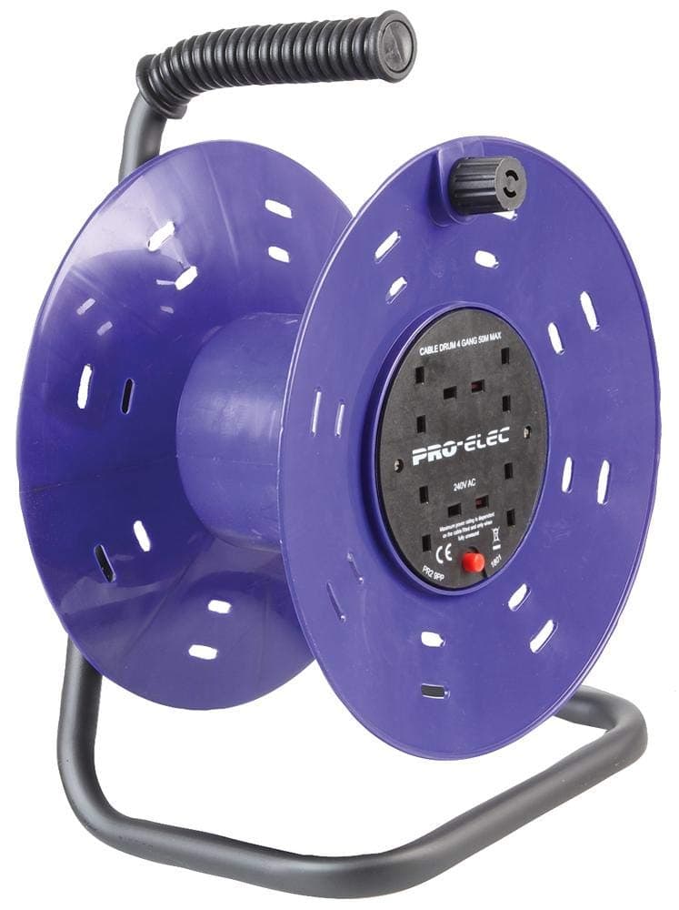 PEL00901 4-Gang Plastic E MPty Cable Reel Dru m, 50 m
