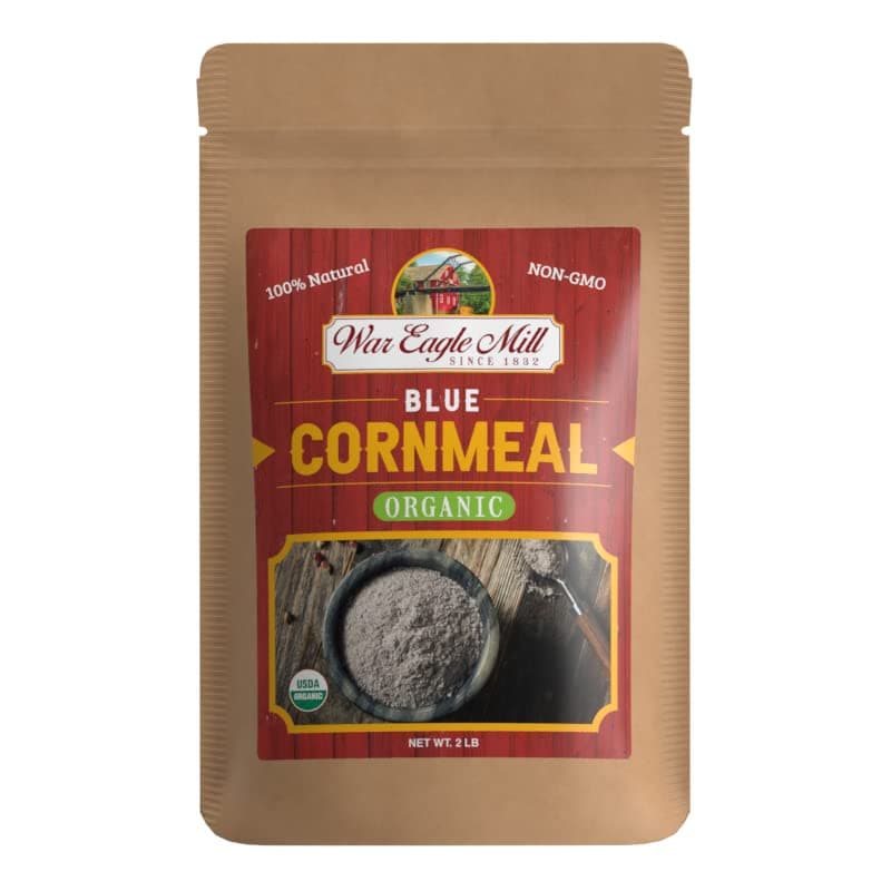 War Eagle Mill Blue Cornmeal, Organic, non-GMO, stone-ground in the Ozarks (2lbs)