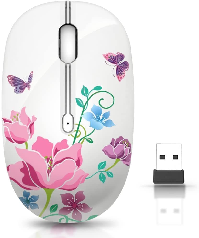 JUHOO Wireless Mouse with Nano Receiver for PC, Laptop, Notebook, Computer, MacBook, Less Noise, Portable Mobile Optical Mice