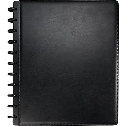 Staples Arc Customizable Leather Notebook System, Black, 9-1/2" x 11-1/2"