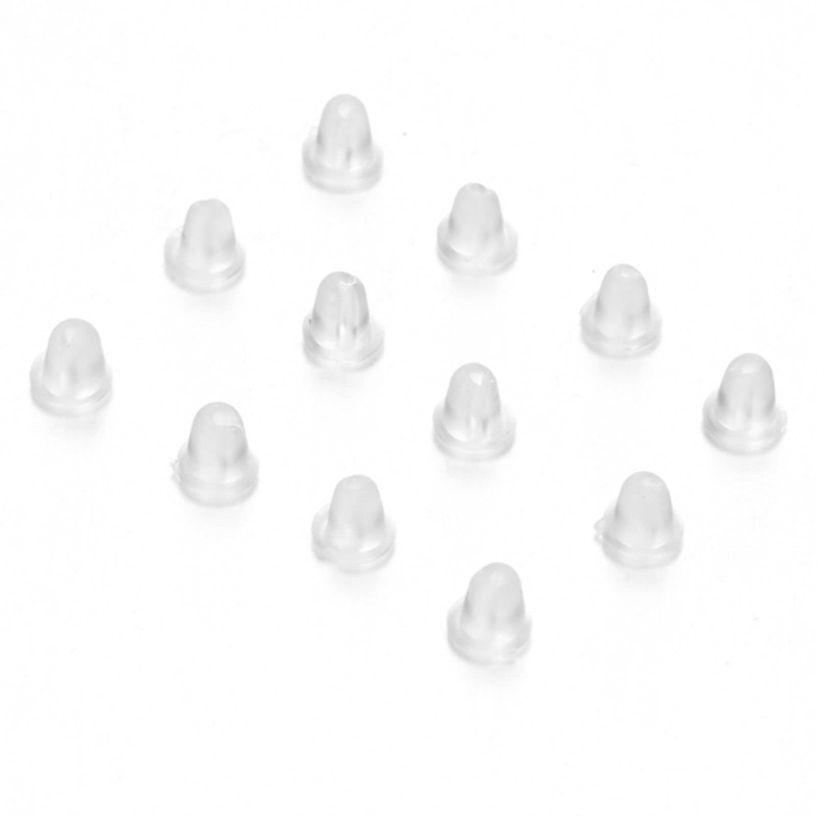 20 x Soft Rubber 4mm Bullet Earring Backs