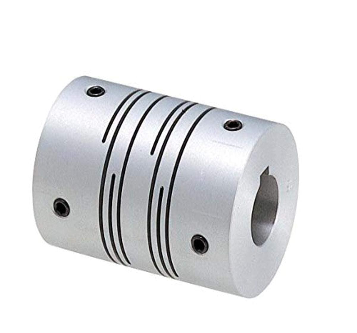 NBK MST-63K-20-20 Slit Flexible Coupling, Set Screw and Key Type, Bore Diameters 20 and 20 mm, Aluminum A2017