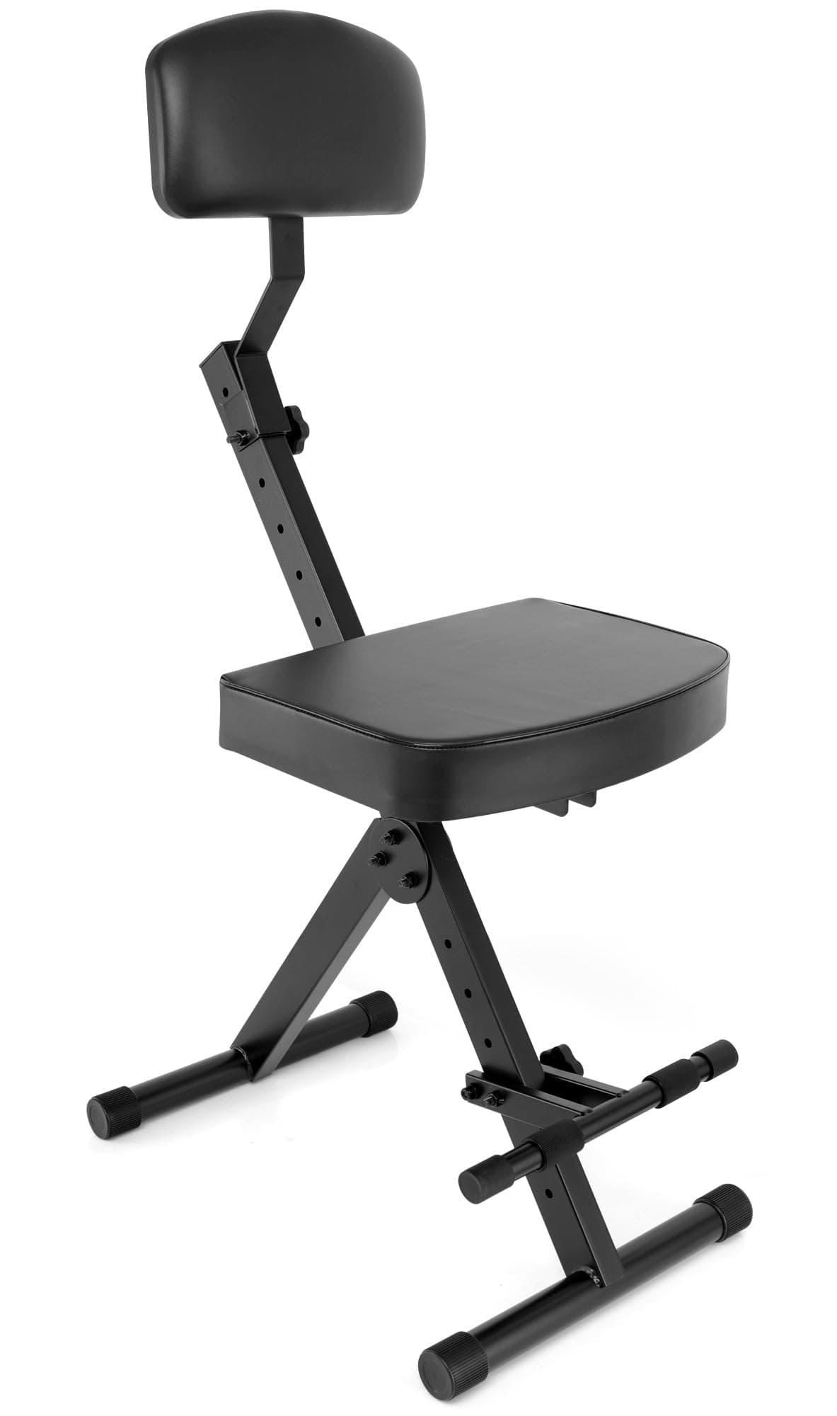 - PYLE Drum Throne - Guitar Stool, Foldable & Portable Chair w/ Backrest & Footrest, Adjustable Music Stool for Adults, Padded Cushioned Seat & Back
