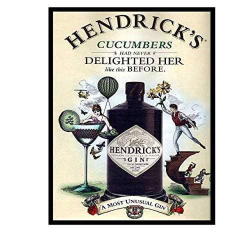 Hendricks Gin Never Delighted Her Like This Before Vintage Style Metal Advertising Wall Plaque Sign 8 X 12 in