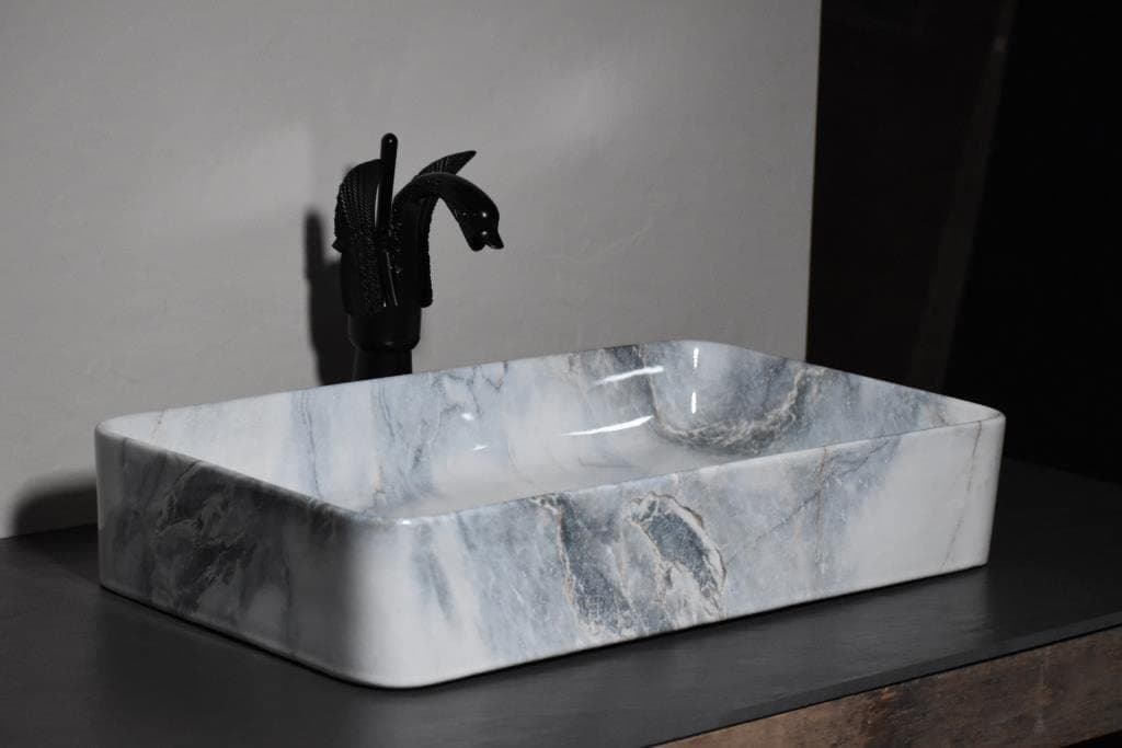 SANQUE Ceramic Table Top Wash Basin (24 X 14 X 4.5 Inch, Multicolour)