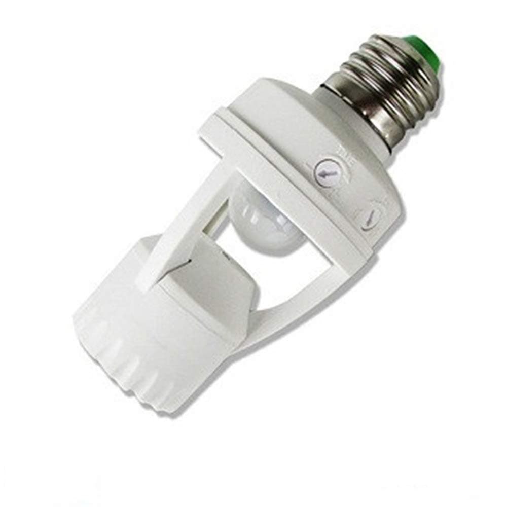 E14 Screw Light Bulb Holder LED PIR Infrared Motion Sensor Lamp Switch Socket for Bathroom,Stairs,Front Door,Garage