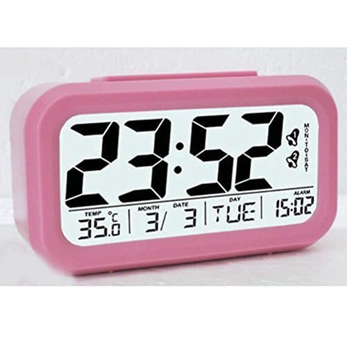 HURRAH Digital Snooze Alarm Clock (Pink)