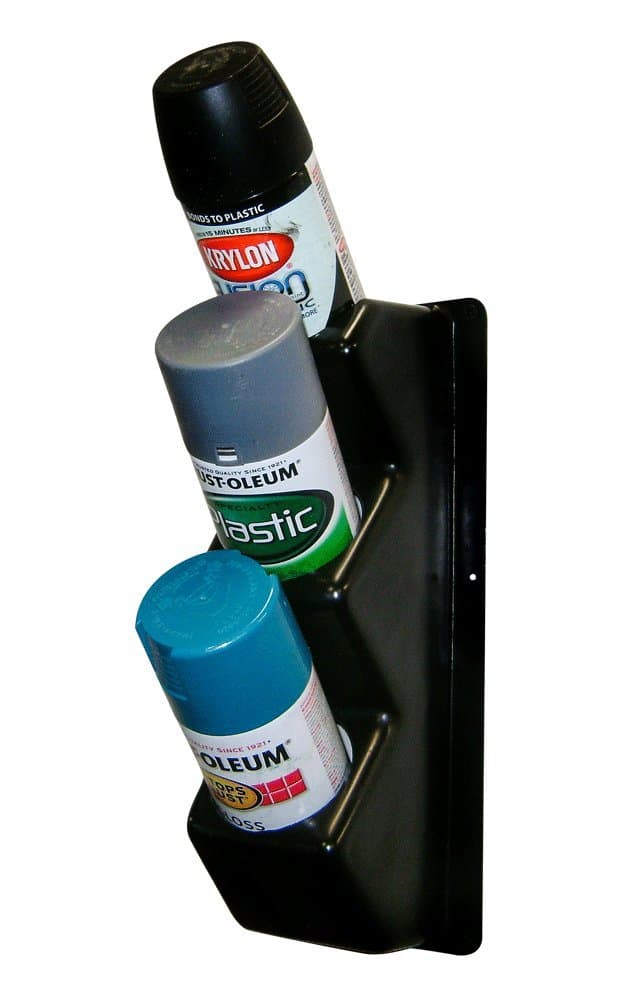 Three Vertical Spray Can Holder Paint Can Holder Garage Organizer Shop Organizer Caddie Caddy Rack Shelf Enclosed Race Car Trailer Organizer, Safety