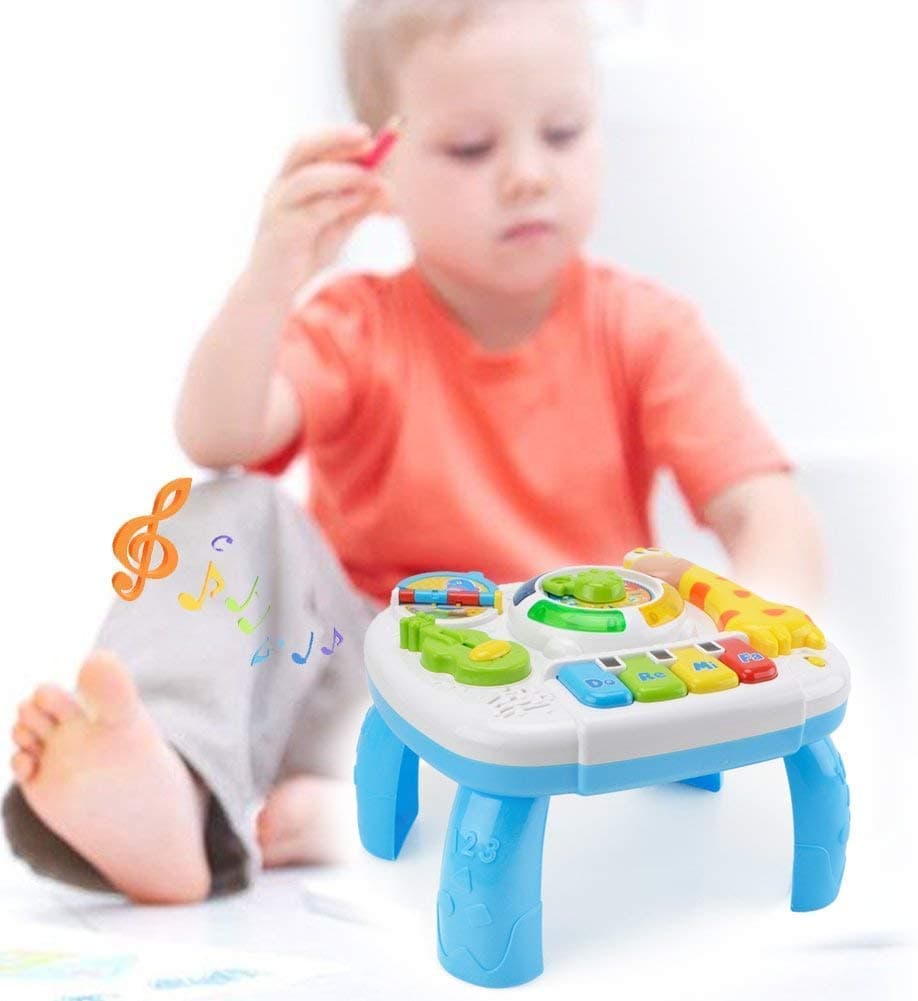 HANMUN Learning Activity Table Music Toy 2 in 1 Early Education Toys Music Activity Center Table for Kids Babies Toddler Boys Girls 18+ Months …