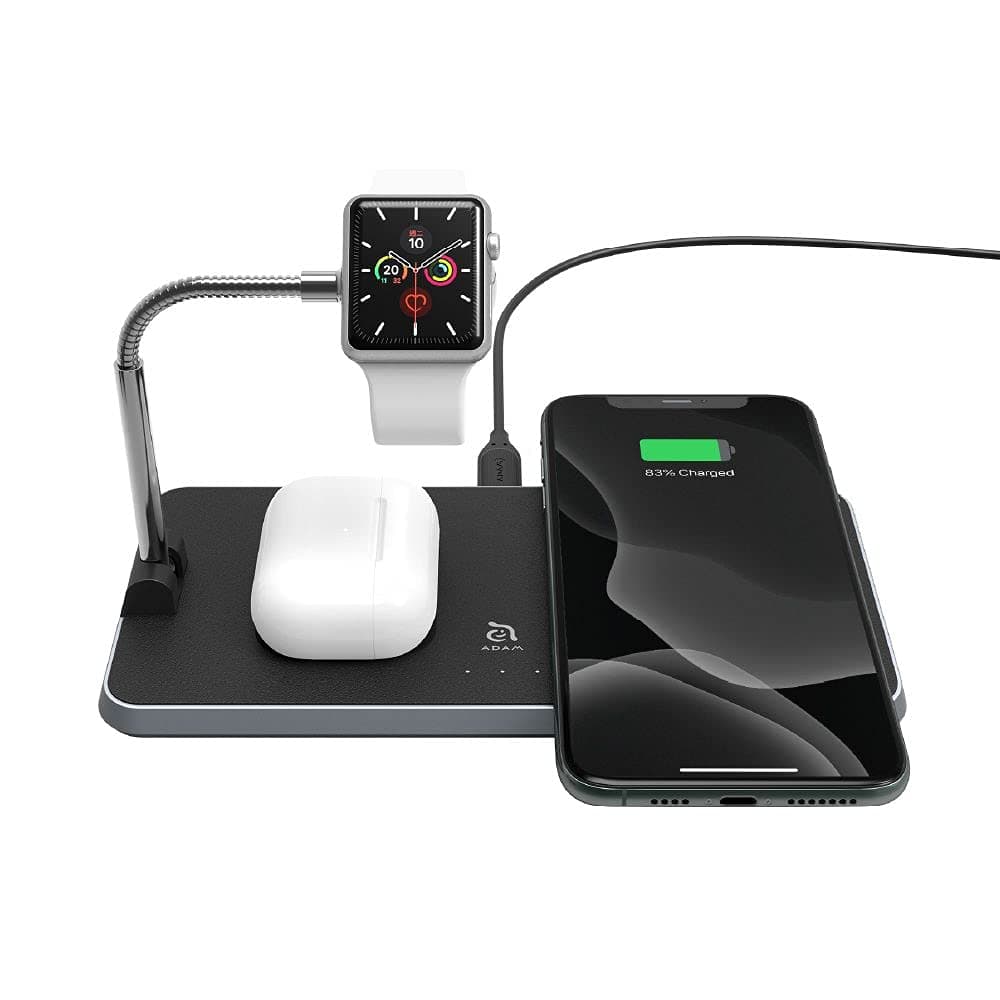 Adam Elements Q3 Wireless Charging Station 3-in-1 - Black