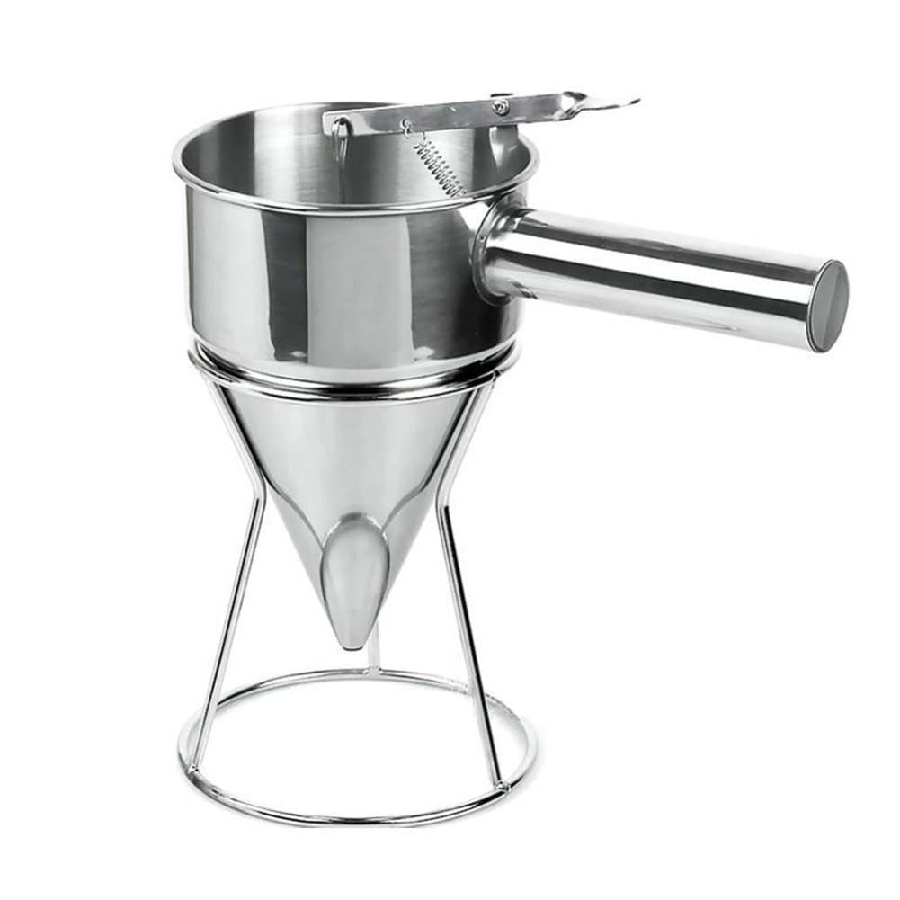 WOOPOWER Stainless Steel Funnel Octopus Balls Tools With Handle & Rack, Pancake Batter Dispenser, Waffle Batter Dispenser, Pancake Maker Cooking Tools