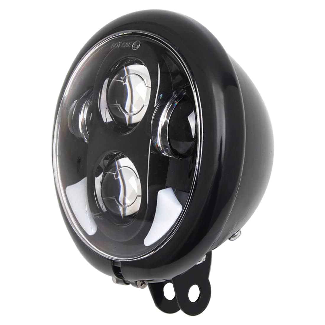 5 3/4" 5.75 Inch LED Headlight Motorcycle DRL White Horns with 5.75 Inch Housing Bucket for Sportster Softail Dyna Shadow Road Star