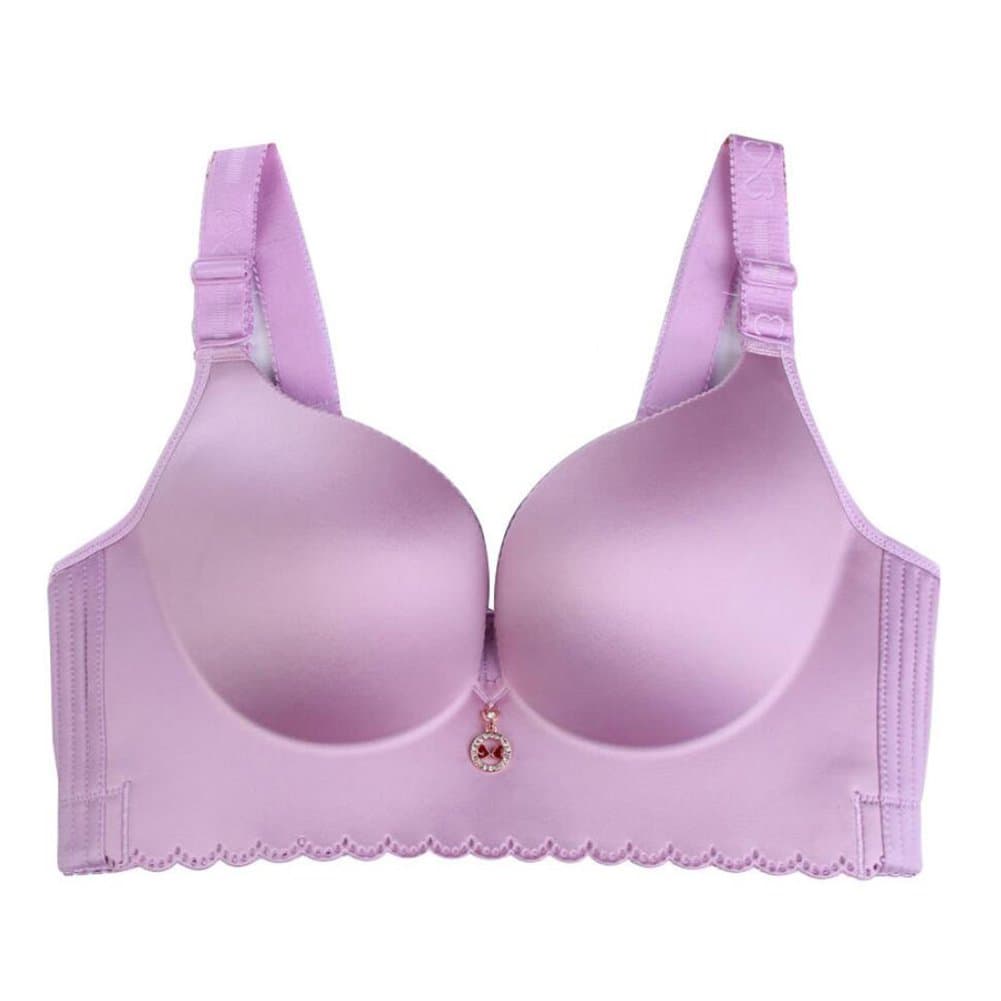 Women Push Up Bra Wireless Plus Size with Padding Comfort Black 40 D