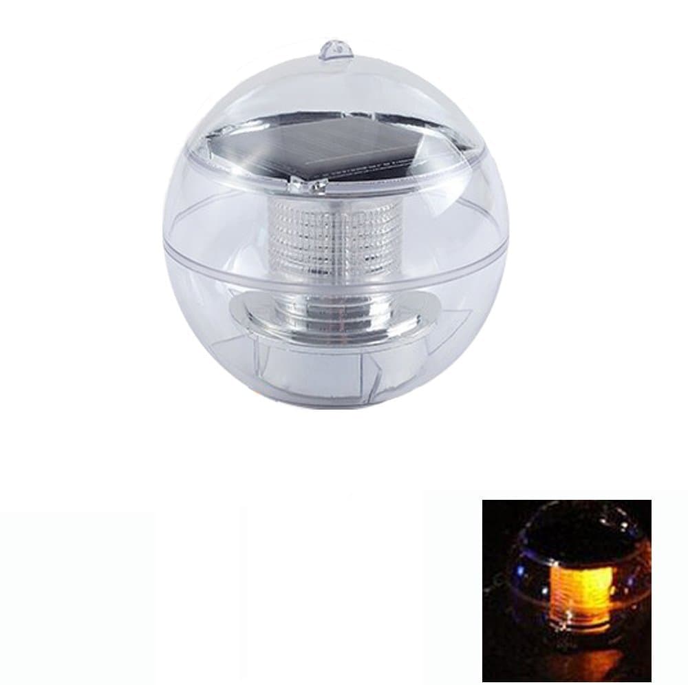 EVELTEK Solar Floating Pool Light,Solar Powered LED Night Light Lamp Ball for Swimming Pool,Garden and Party Decor Outdoor Waterproof Pond Path Landscape Lights,Charges Also On Cloudy Days (Yellow)