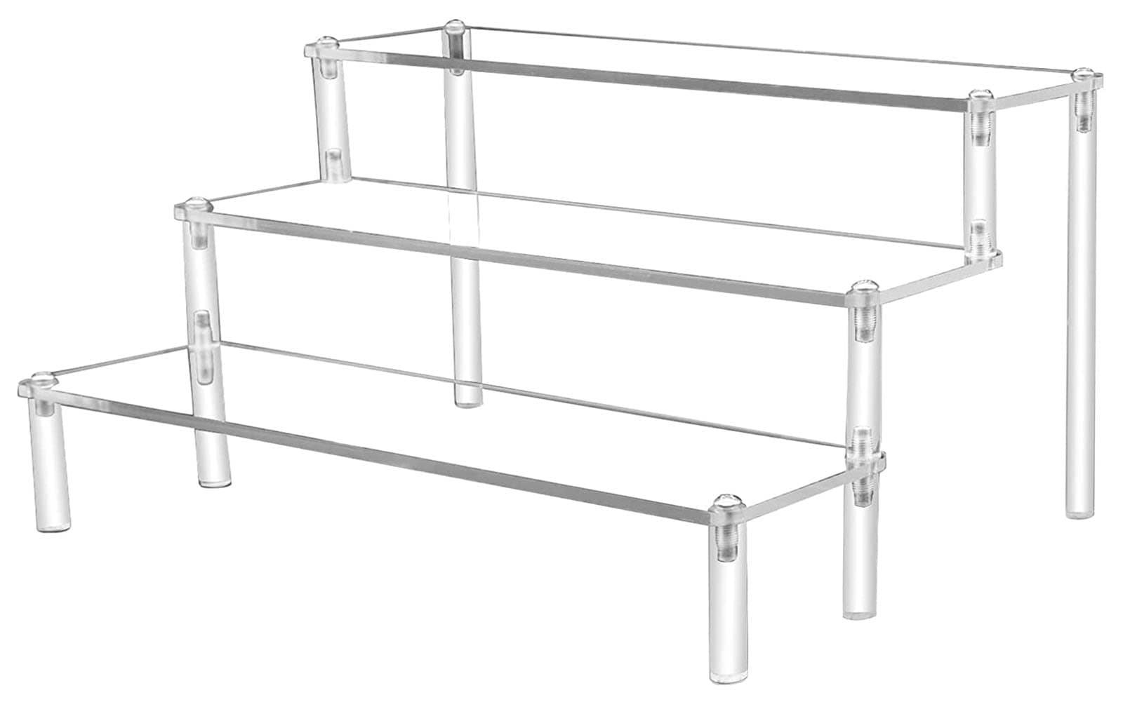 athu Acrylic Display Rack Risers, 3-Tier Transparent Display Stand Ladder Display Rack Cartoon Jewelry Display Rack for Collections, Tabletop Figures Acrylic Display Stand for Decoration Organizer
