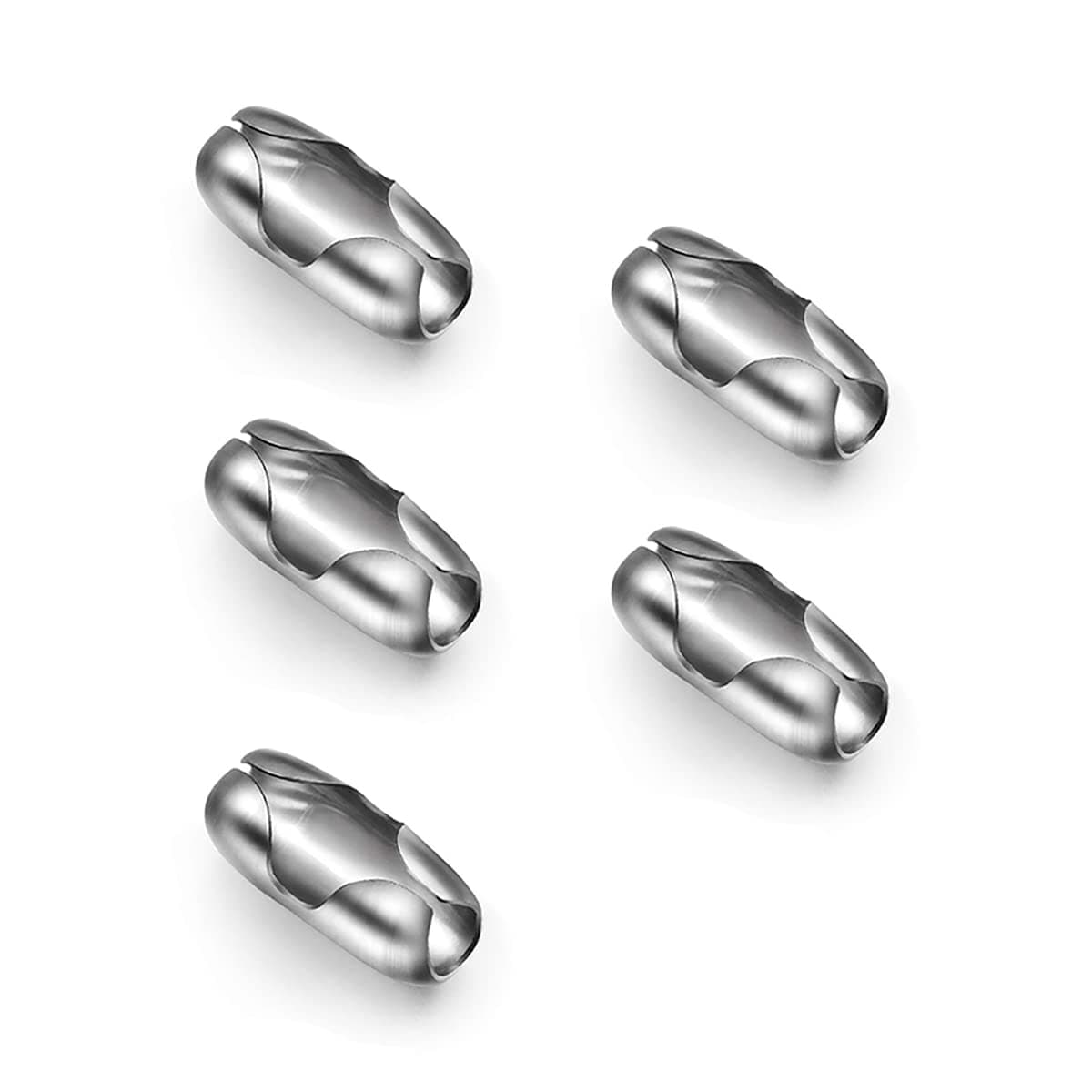 Roller Blind Cord Connector Clips, Replacement Pull Ball Chain Connector fits 4.5mm Roller, Roman and Vertical Blinds, 5 Pcs Stainless Steel