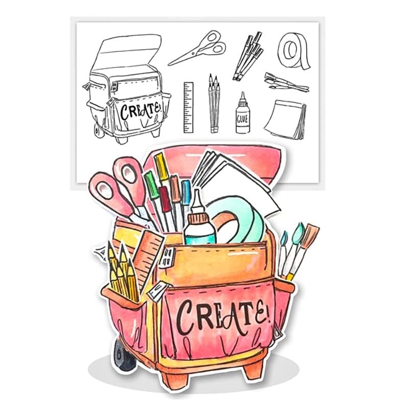 Craft Bag Stamps and Cutting Word Create Tools Die Cuts DIY Scrapbooking Paper Album Seal Cards Design Greetings Frame Mould Blade Punch Template Machine Supplies, (only Clear Stamps)