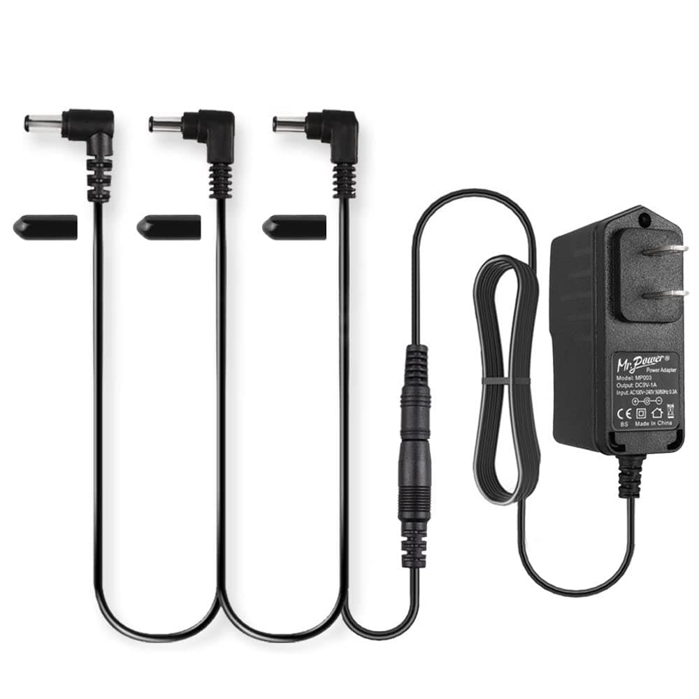 9V 1A Power Supply + 3 Way Cables