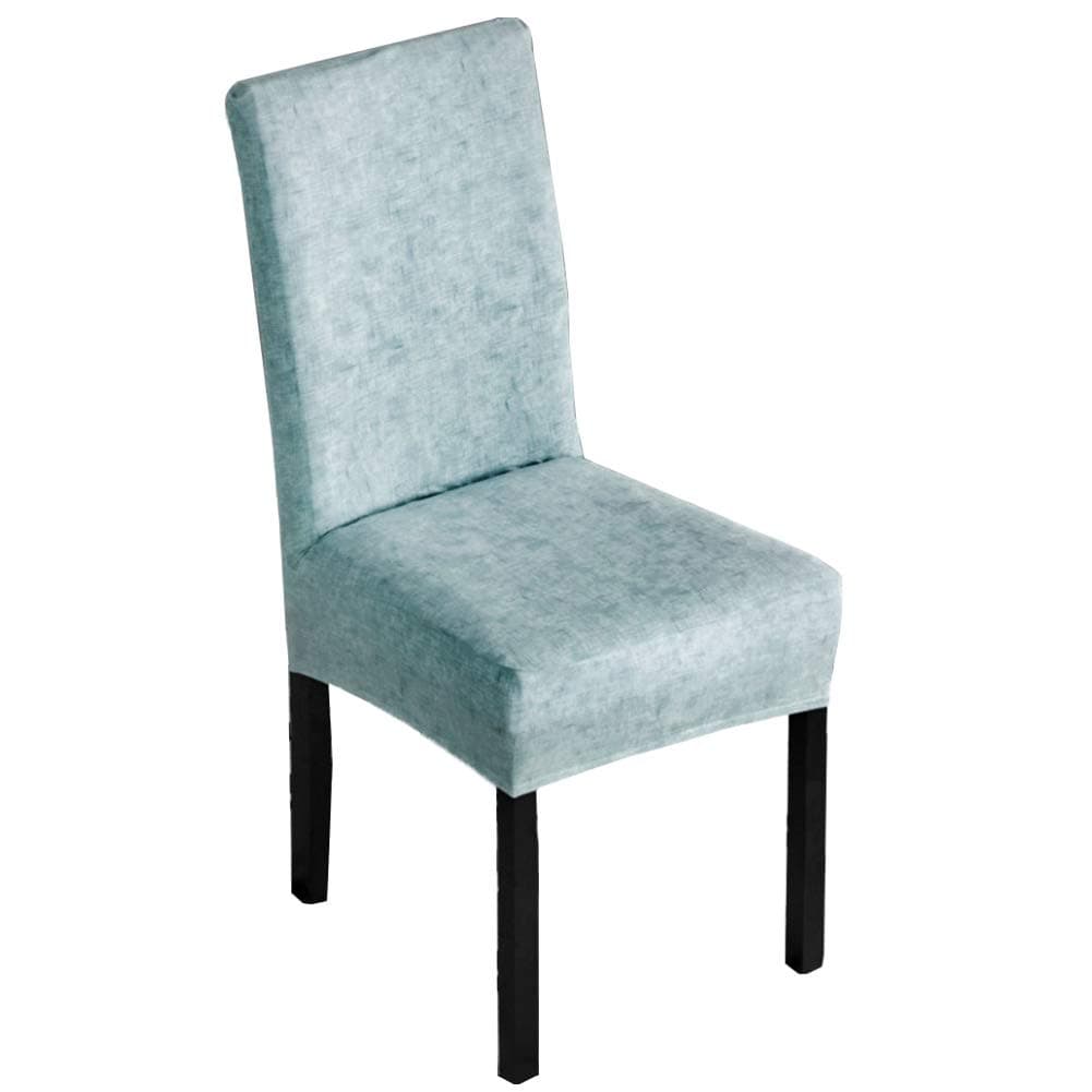 toataLOpen Chair Covers for Dining, Universal Linen Grain Solid Color Elastic Chair Seat Full Protective Cover Case Aqua Blue
