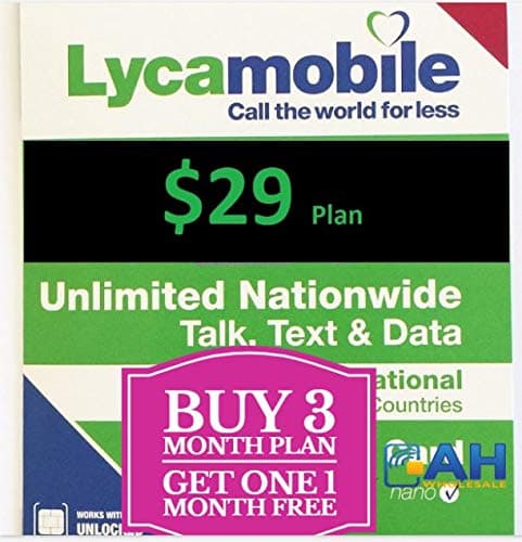 Lycamobile $29 Plan Prepaid Sim Cards Include 3 Month Free Service