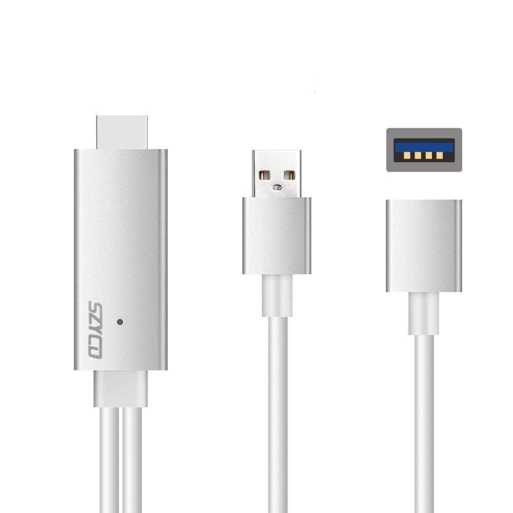 SZYCD MHL to HDMI Adapter with USB Charging Compatible for iPhone, iPad, Samsung Android Smartphones 1080P, Plug and Play