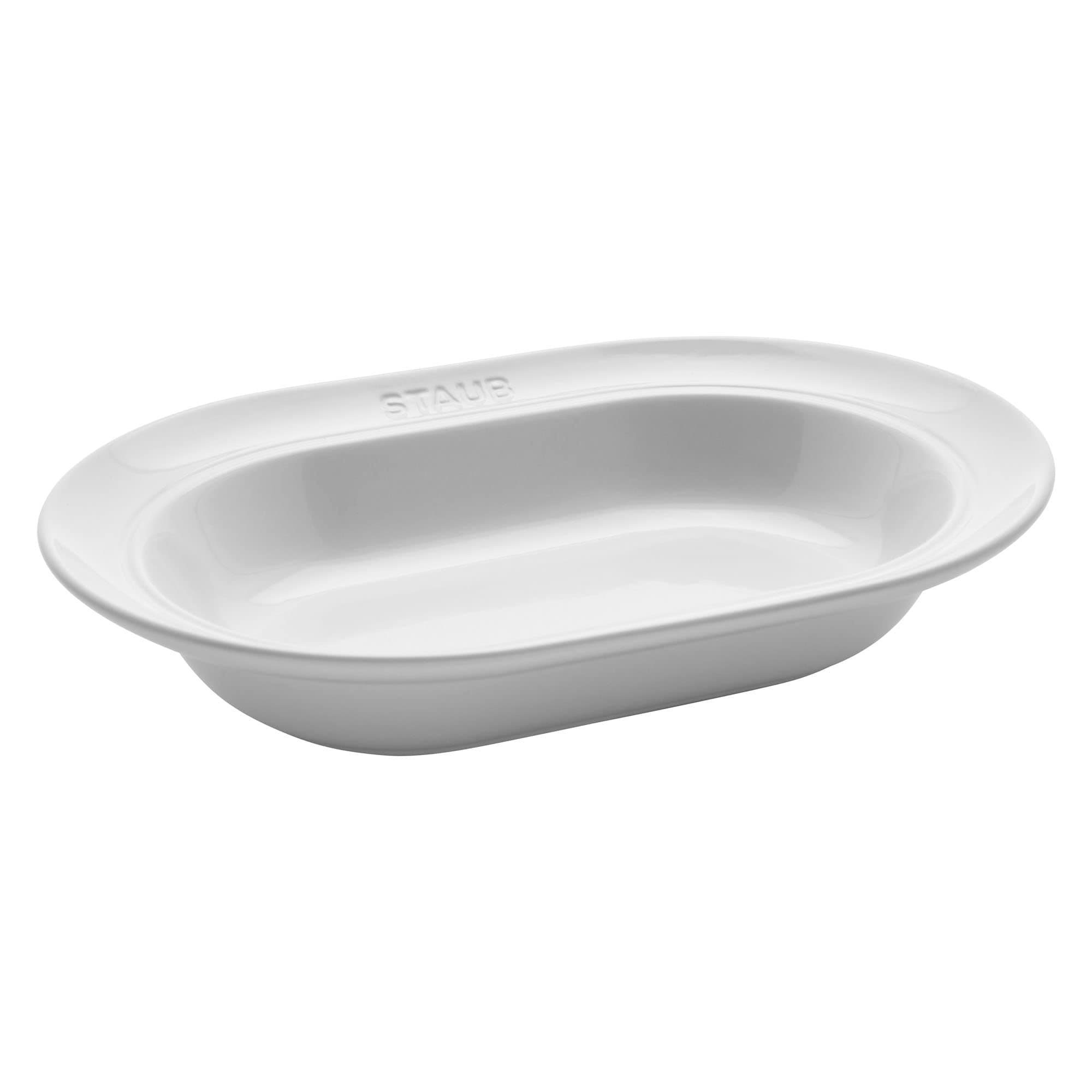 Staub Ceramic Dinnerware 10-inch Oval Serving Dish - White
