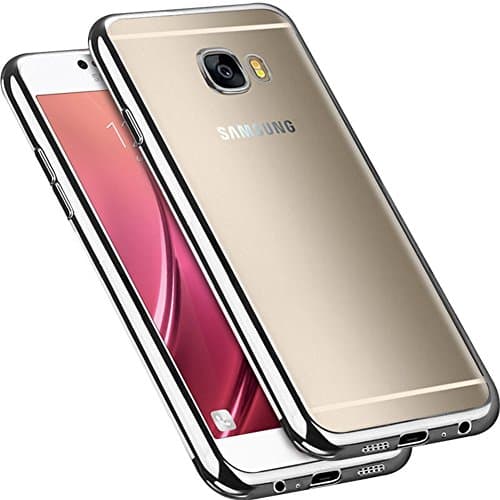 Galaxy C9 Pro Case, Starhemei Slim Concise Transparent TPU Soft Shell Ultra thin Flexibility Bumper Rubber Case Cover For Samsung Galaxy C9 Pro (Silver plating TPU)