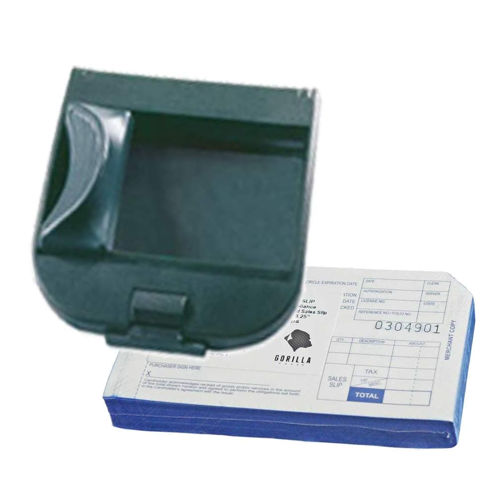 Addressograph Bartizan 990 Mini Portable Imprinter 50 Short Slip Combo