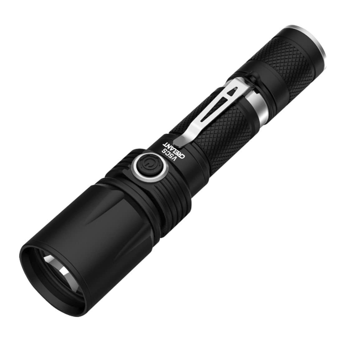 V5CS EDC LED Flashlight Tactical Torch CREE XM-L2 1052 Lumens Ultra Bright IPX-8 Waterproof Compact Size (V5CS Cool White)