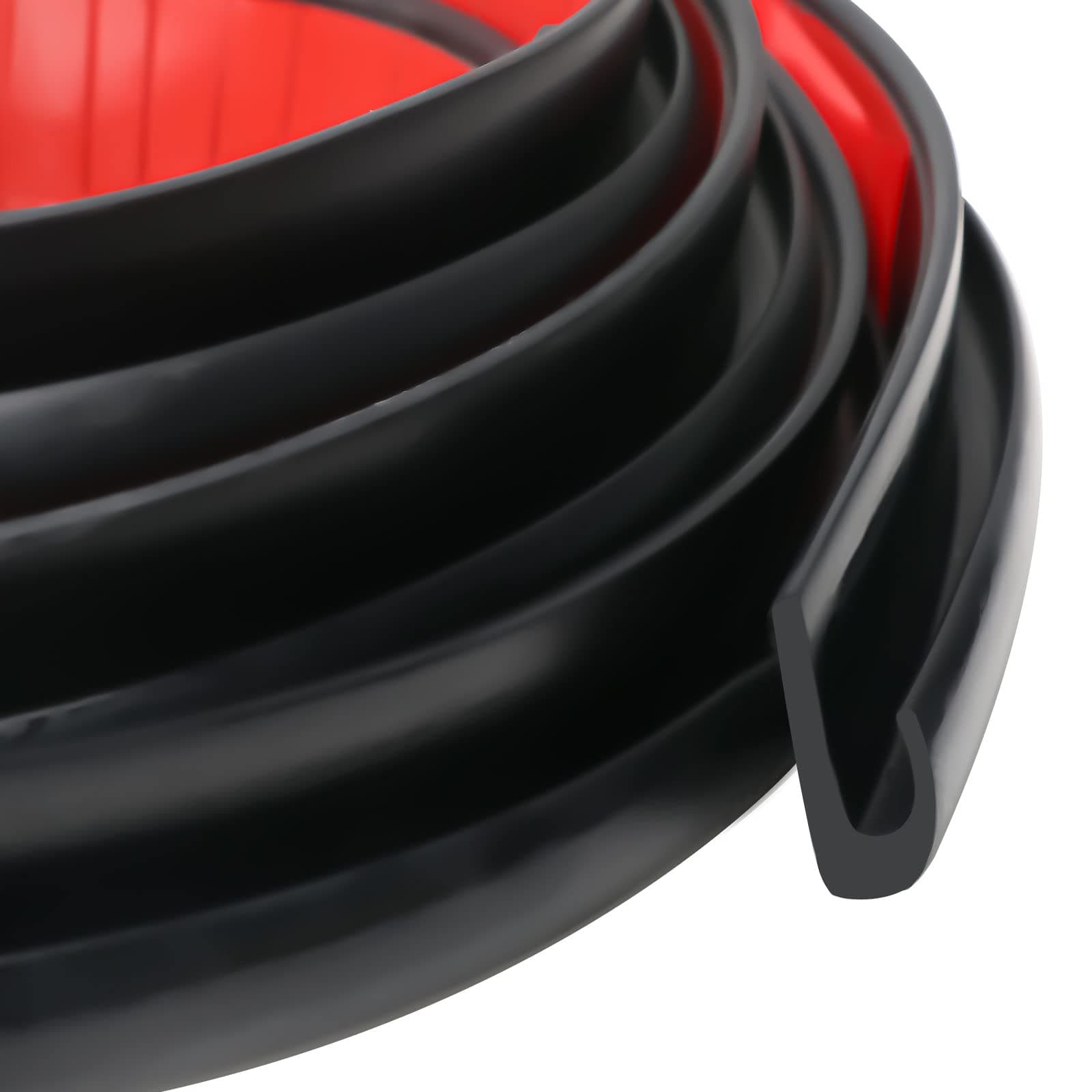 RV Rain Gutter 1/2 ”Height, 26’Length Plastic Drip Rail PVC Rain Strip Roof Rain Diverter, Drip Rail Molding Adhesive Backing, Flexible J Shape RV Trim Molding for Car Van Door Motorhome