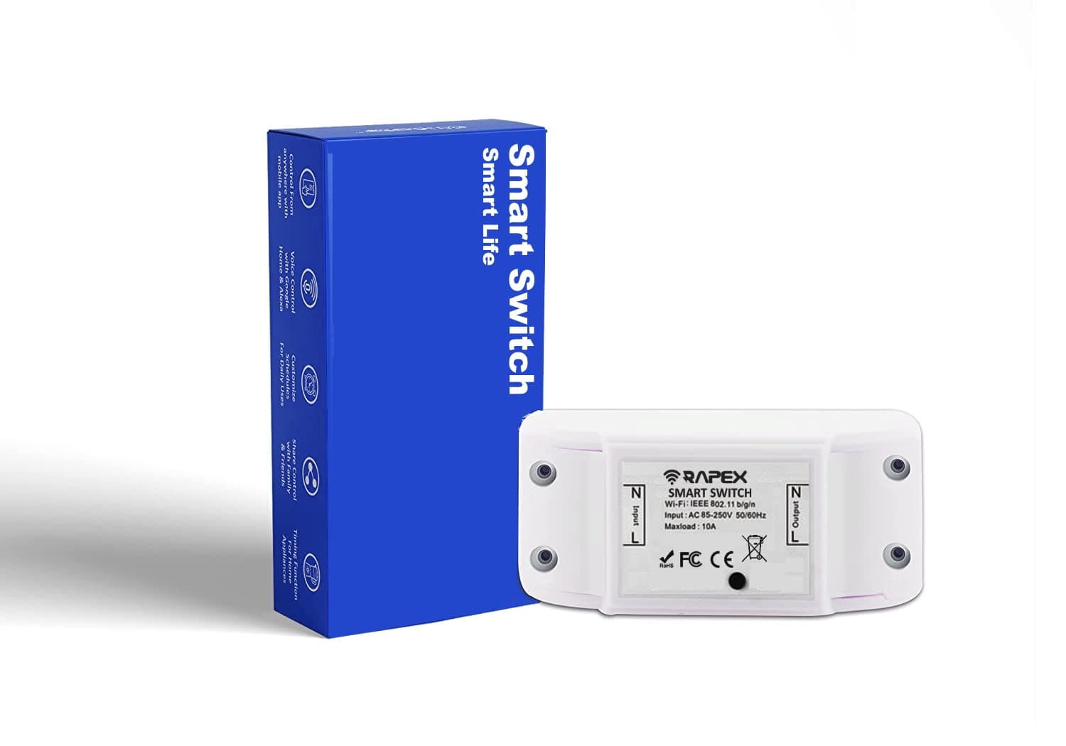 Melfi Smart WiFi Switch Wireless Remote Control 10A-240VAC DIY Your Home via Compatible with Alexa, Google Home, Life APP for iOS & Android, Suit Hotel Office - Pack of 1