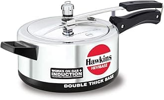 Aluminium 3.5 Litre Hevibase Pressure Cooker,Induction Inner Lid Cooker,Silver(Ih35)