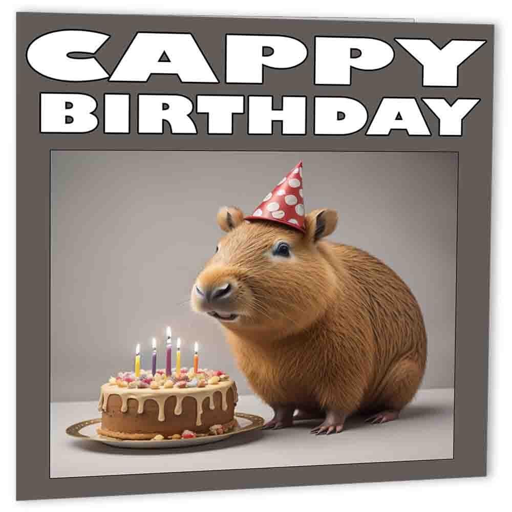 Capybara Birthday Card - Cappy Birthday