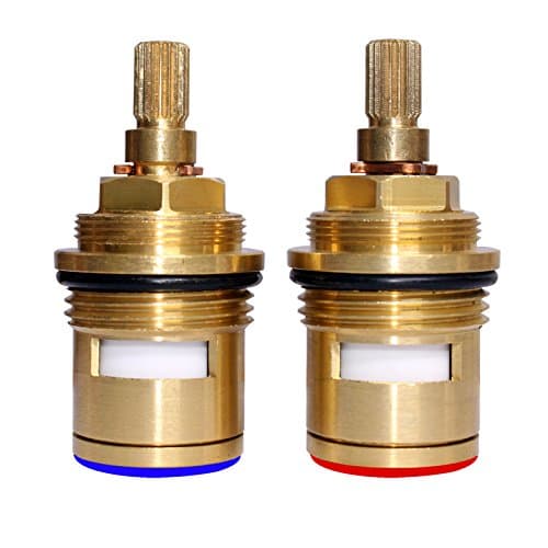 Bathroom Basin 2PCS G3/4'' 57MM Ceramic Disc Cartridge Replacement Mixer Hot and Cold Tap Inner Faucet Valve Quarter Turn