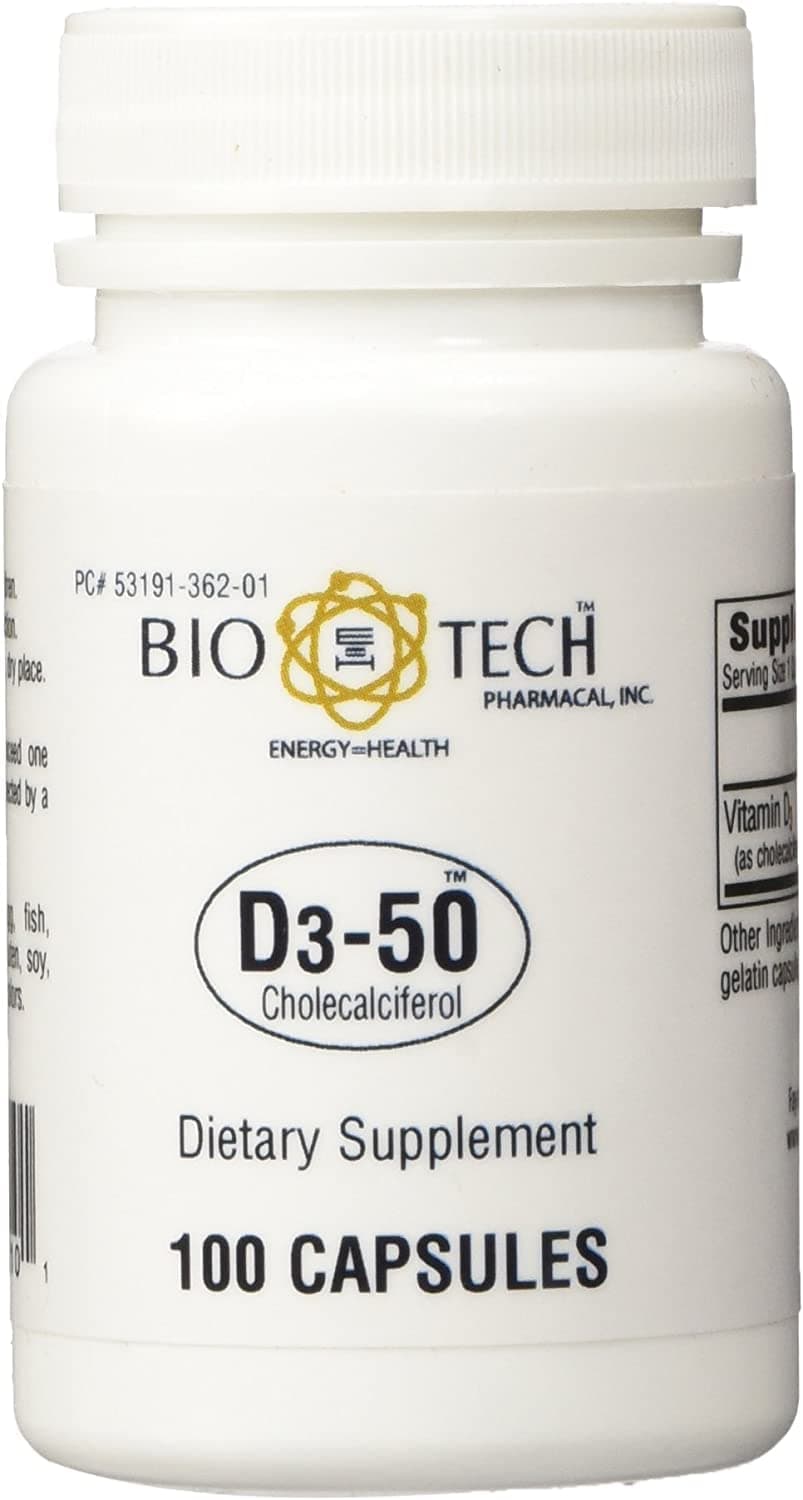 D3-50 50,000iu - Bio-Tech Pharmacal - 100 Capsules - Pack of 2
