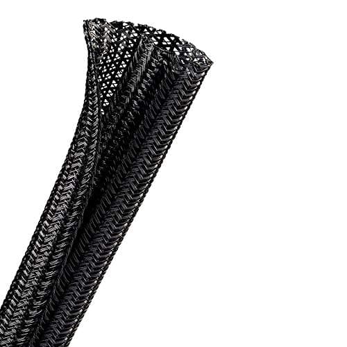 25 Feet 0.5 Inches Split Wire Sleeving Cable Management Sleeve Wire Loom Cord Protector and organizer,for TV Computer Automotive Harness Office Home Entertainment Black