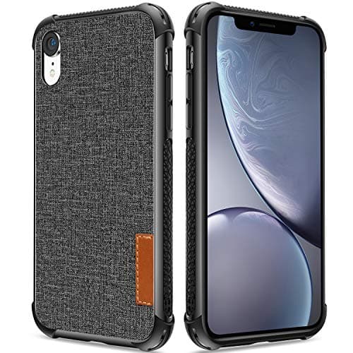 iPhone XR Case Leather,Slim Hybrid iPhone Xr Case Shockproof No slip Hard Full Body Drop Protective Case Shock Absorption Technology Concers + Leather Back Cover Compatible for Apple iphone Xr