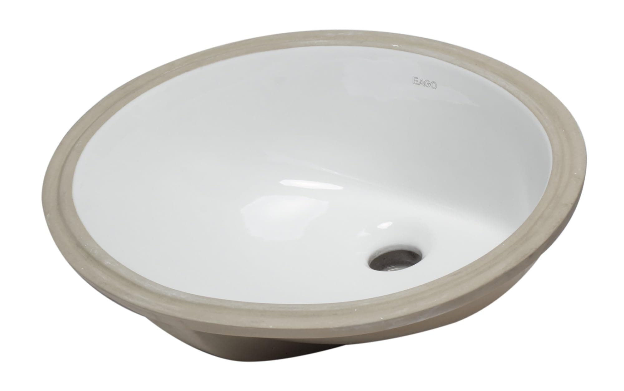 EAGOBC224 Ceramic 18"x15" Undermount Oval Bathroom Sink, White
