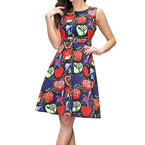MY DRESS CODE Women's Vintage Cut Out Polka Solid 50's Bridesmaid Cocktail Dress Floral S
