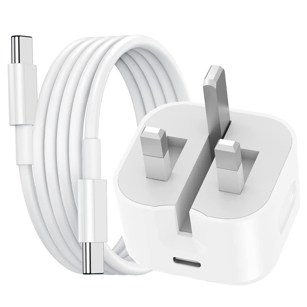 iPad Pro Charger and Plug,20W USB C Fast Wall Charger with 2M Type C to Type C Charging Cable UK Adapter for iPhone 15/15 Plus/15 Pro/15 Pro Max,iPad Pro 12.9"/11", iPad Air/iPad,Samsung Galaxy,Huawei