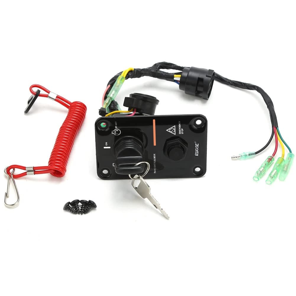 Rupse Switch Panel Outboard Single Engine Key Switch Panel Assembly On-Off-Start 704 Control Box for Yamaha Outboard Yacht 704-82570-12-00 704-82570-11-00 704-82570-08-00