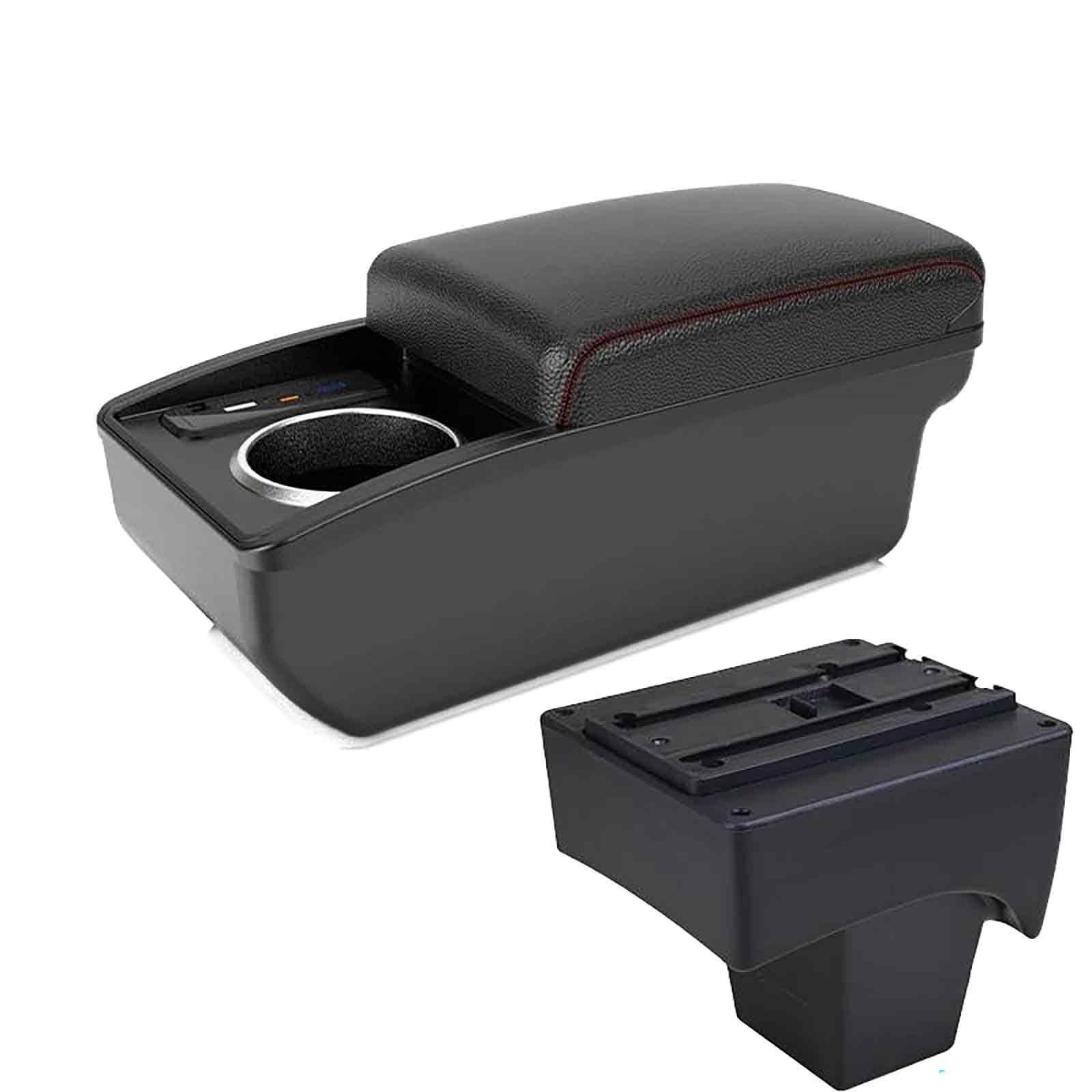 Consoles Armrest for Suzuki Brezza Armrest Box for Suzuki Brezza Car Armrest Car Accessories Interior Details Storage Box Retrofit Parts with U.S.B(B1 RED LINE 6 USB)