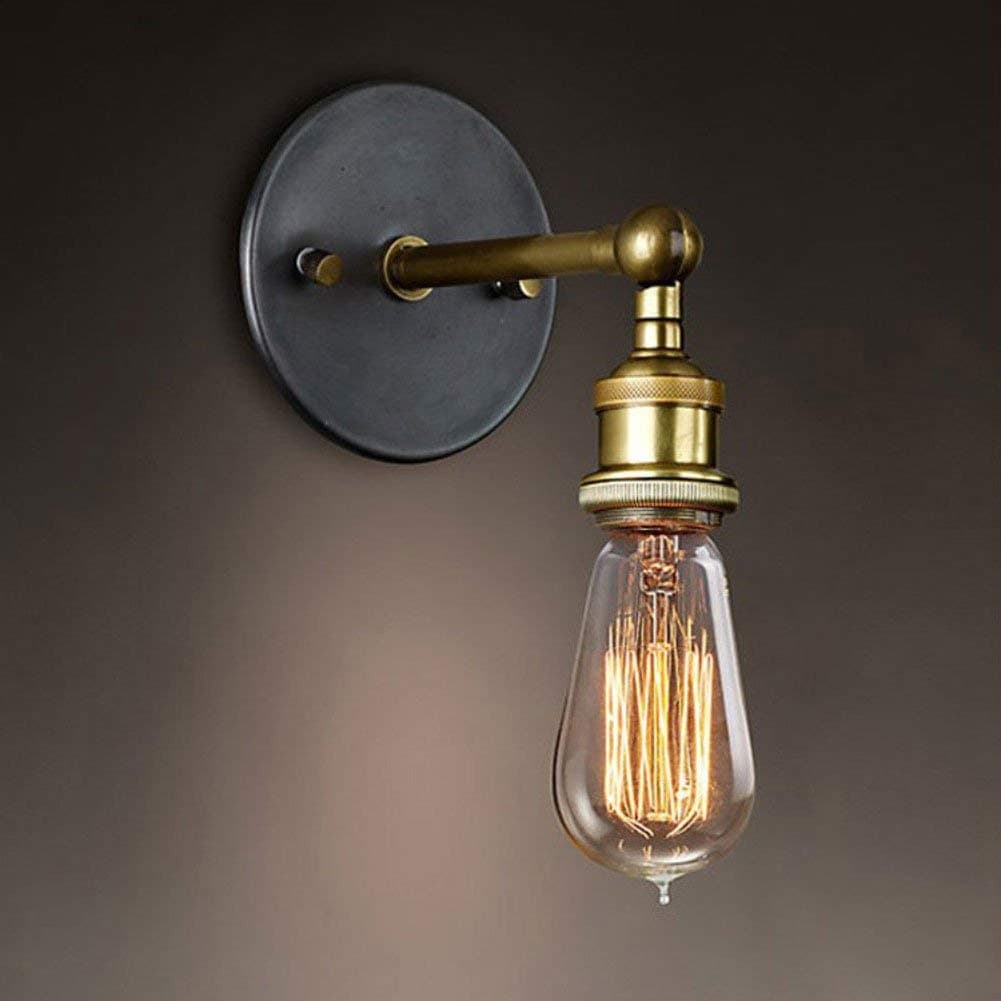 1 Pack Vintage Wall Lights Copper Head, Adjustable Wall Sconce Lamp Retro Edison Brass Light Head with E27 Socket for House, Bar, Restaurants, Coffee Shop, Club Decoration